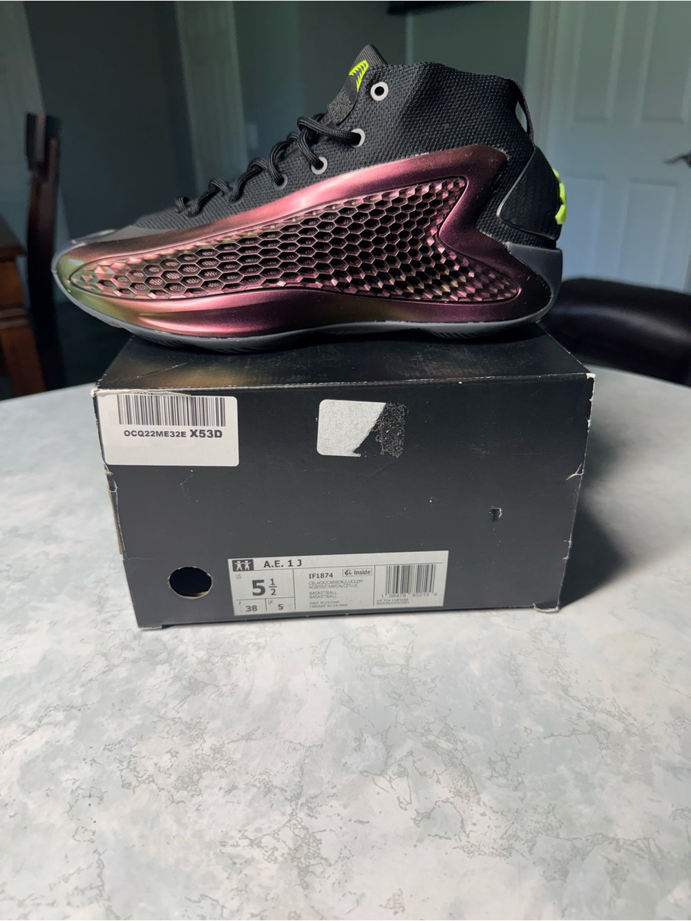 Adidas AE 1 Anthony Edwards All-Star The Future size 5.5y, 6.5w